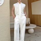 Sleeveless Satin Waistcoat Shirt