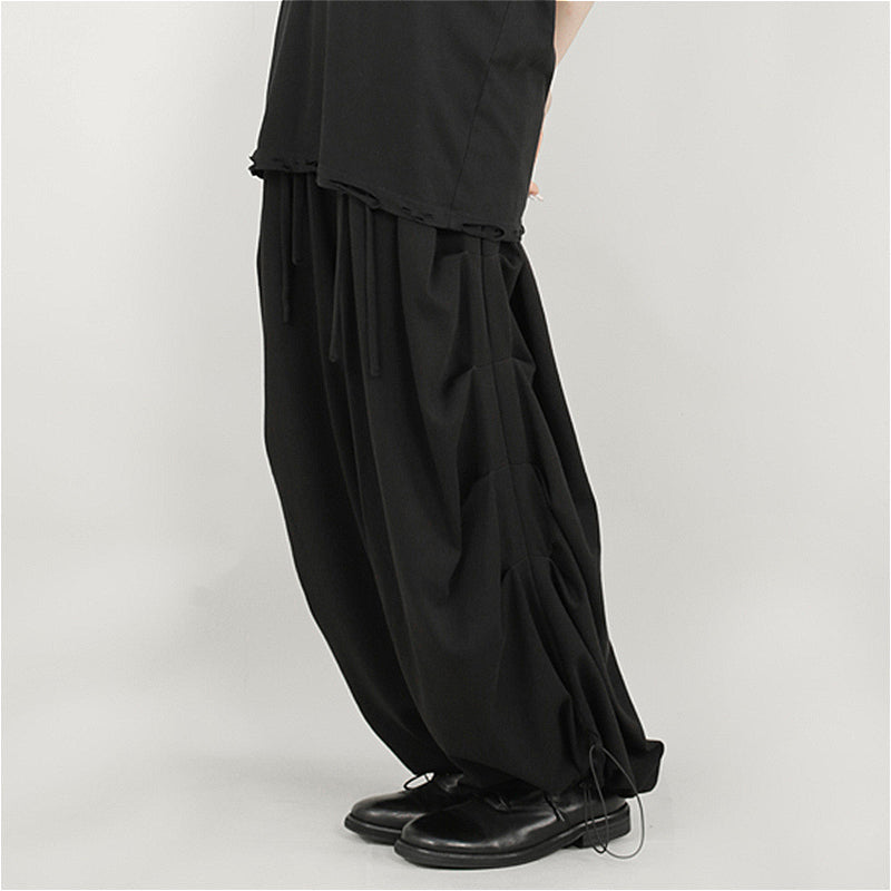 Japanese Style Pleated Casual Loose Long Wide-leg Pants