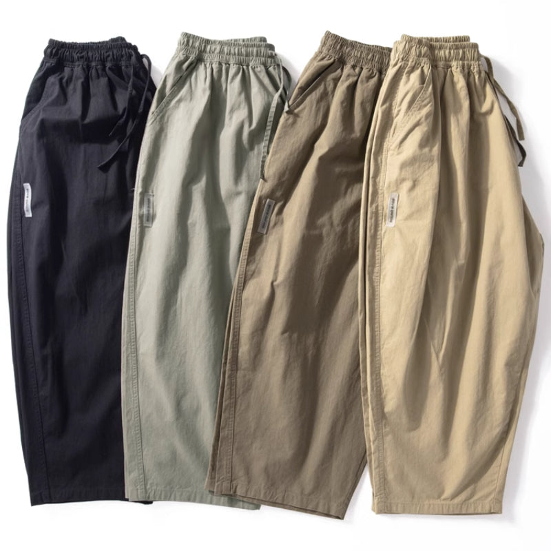 Japanese Loose Wide-leg Cropped Carrot Pants