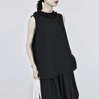 Loose-fitting Sleeveless Ruffled Shirt Vest