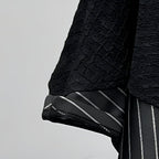 Striped Batwing Sleeve Turtleneck Shirt