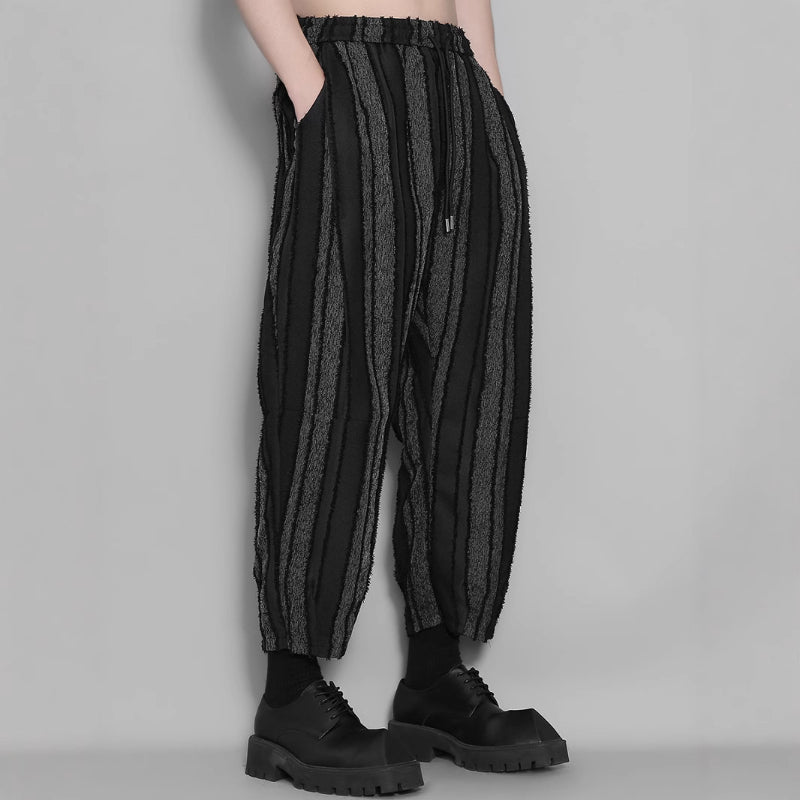 Striped Loose Tassel Casual Pants