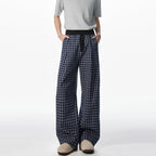 American Loose Wide-leg Patchwork Plaid Pants