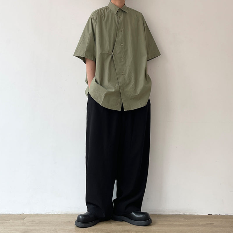 Japanese Retro Pure Cotton Loose Buttoned Shirt