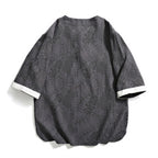 Round Neck Jacquard Short Sleeve Shirt