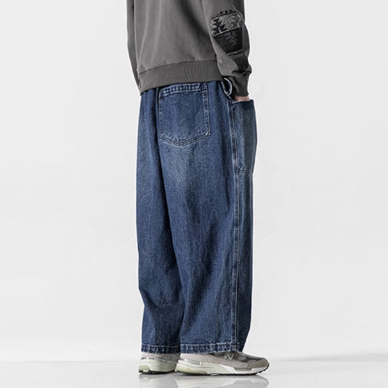 Loose Wide Big Pocket Straight Jeans