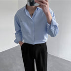 Loose long-sleeved casual striped shirt