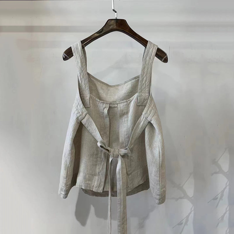 Retro Loose Casual Lace-Up Vest