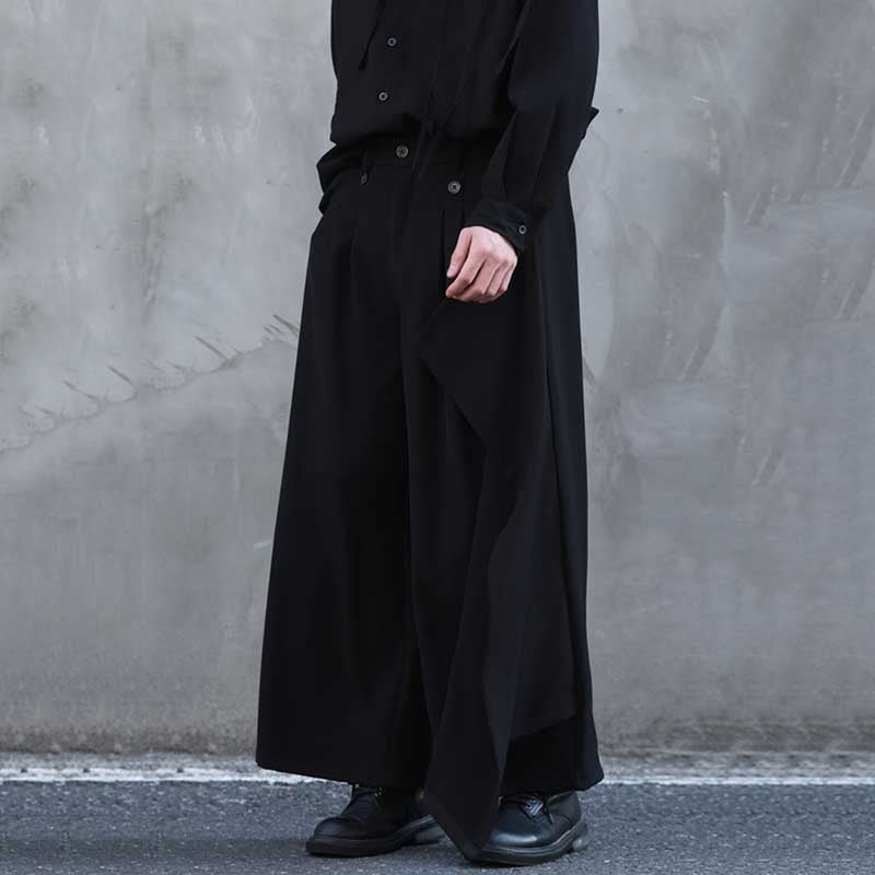 Casual Drapey Multi-piece Two-way Wide-leg Culottes