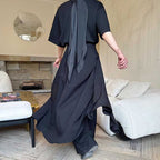 Double-layer Irregular Pleated Retro Skirt Pants
