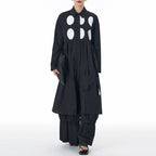 Loose Lapel Polka Dot Long Shirt Jacket