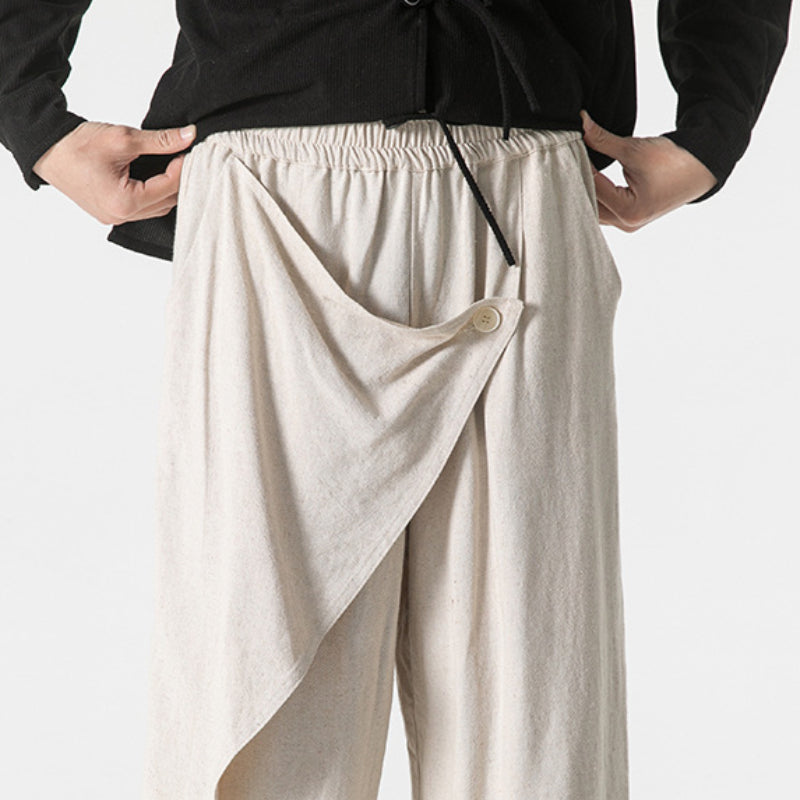 Irregular Retro Casual Trousers