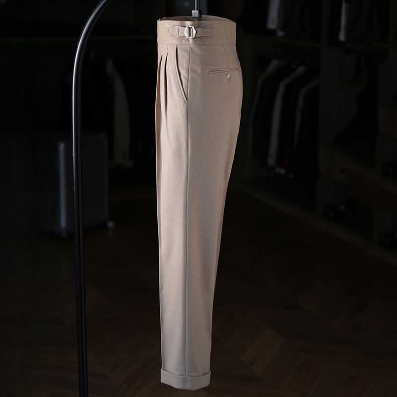 Italian Casual Paris Buckle Straight Business Trousers