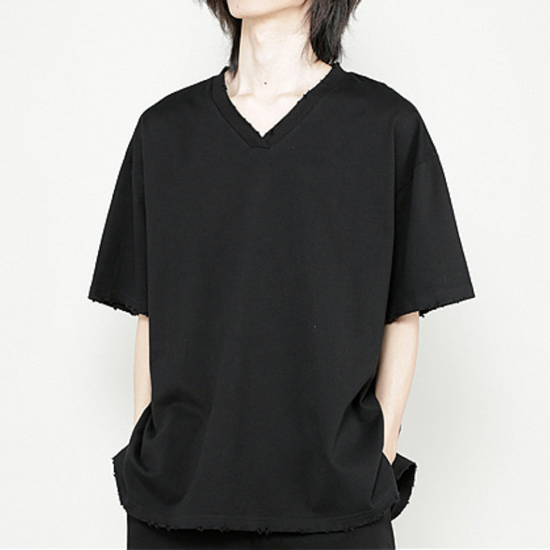V-neck Casual Drape Loose T-shirt