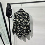 Printed Rhinestone Drape Loose Shirt