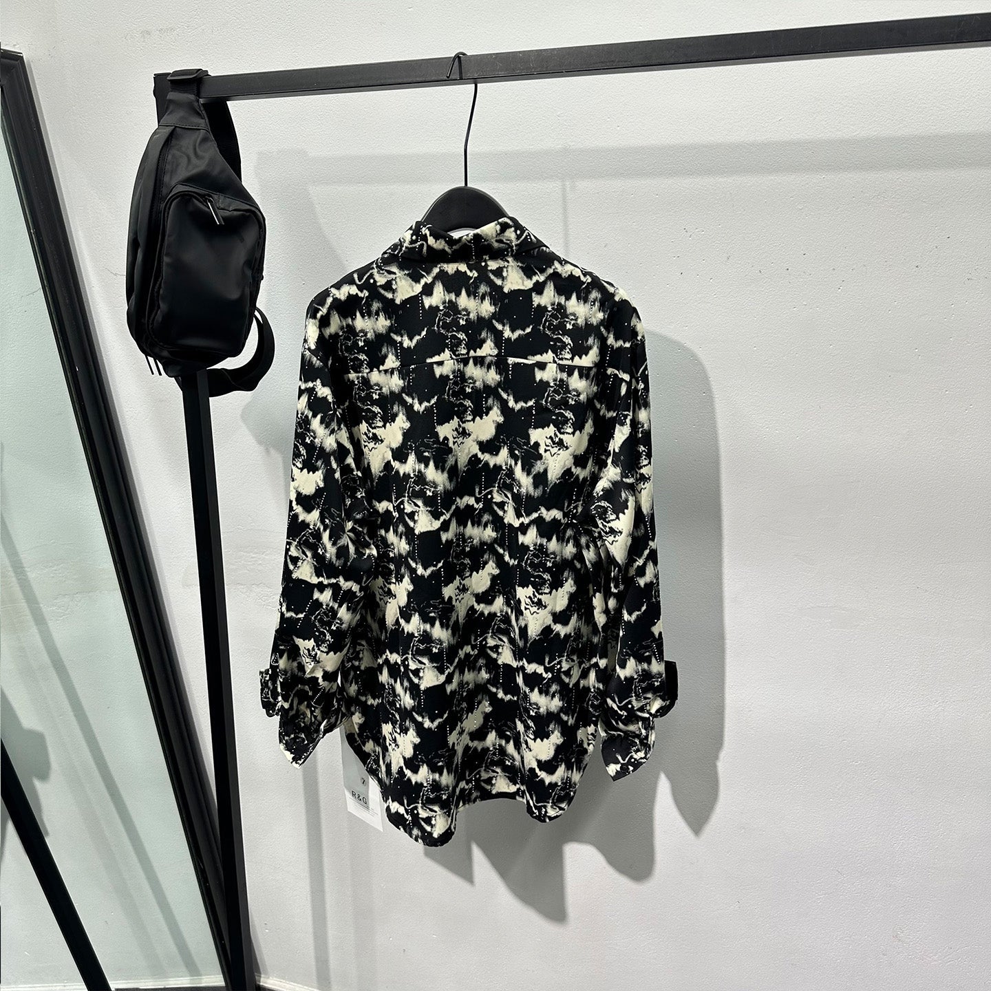 Printed Rhinestone Drape Loose Shirt