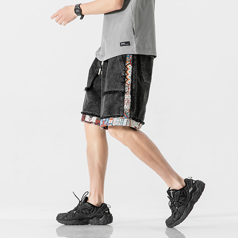 Panelled Vintage Denim Shorts