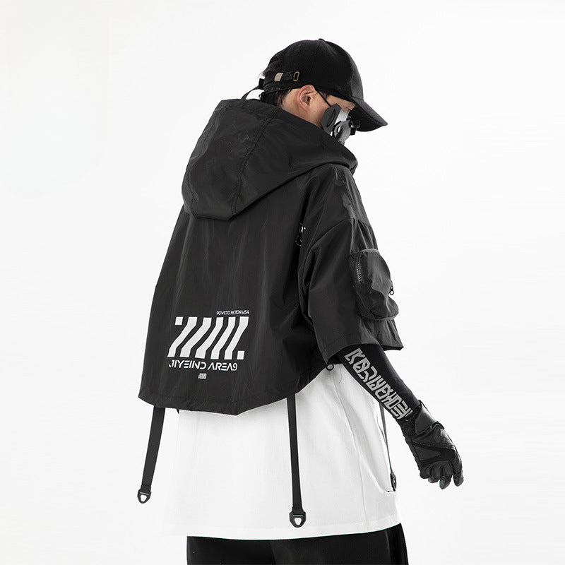 Functional Techwear Hoodie Cape