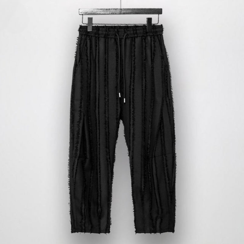 Striped Fringed Casual Pants