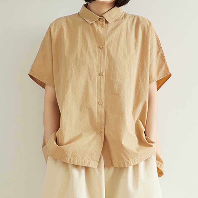 Back Slit Short Sleeve Shirt