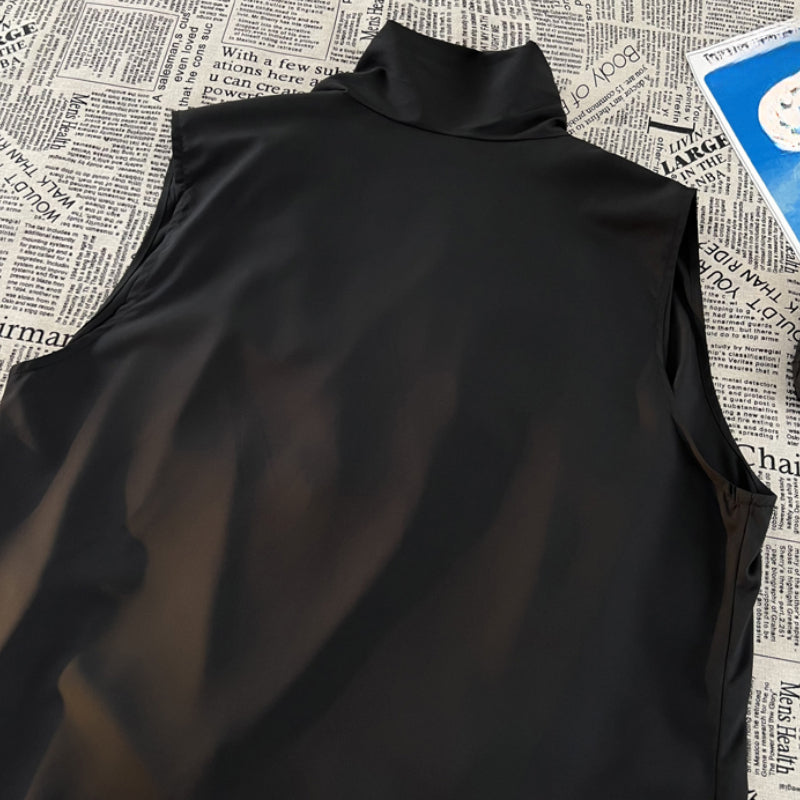 Irregular Shoulder Ice Silk Sleeveless Vest