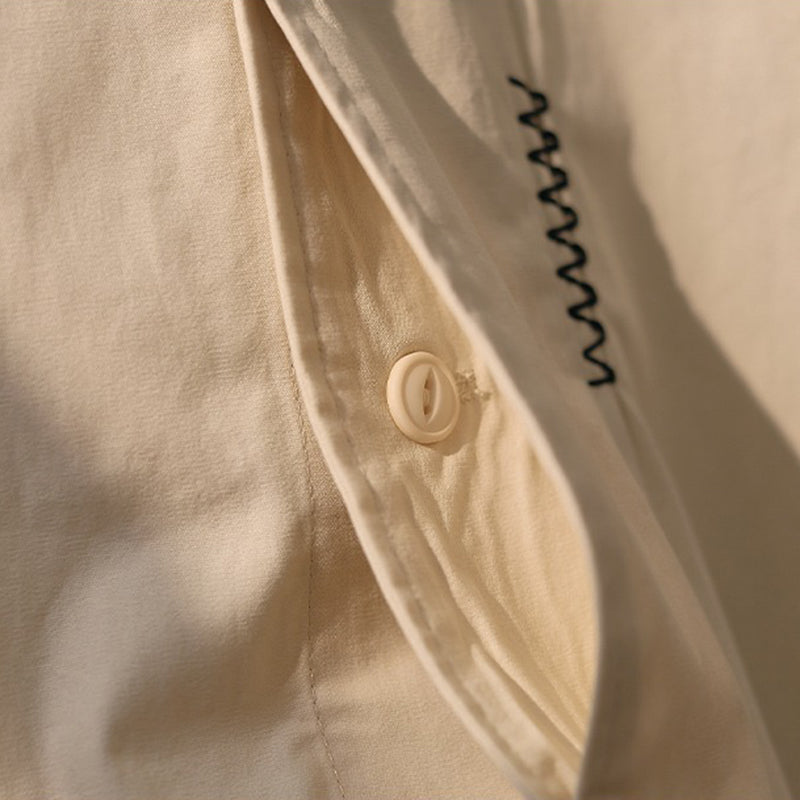 Hand-stitched Summer Vintage Short-sleeved Shirt