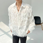Three-dimensional Wave Tassel Shirt