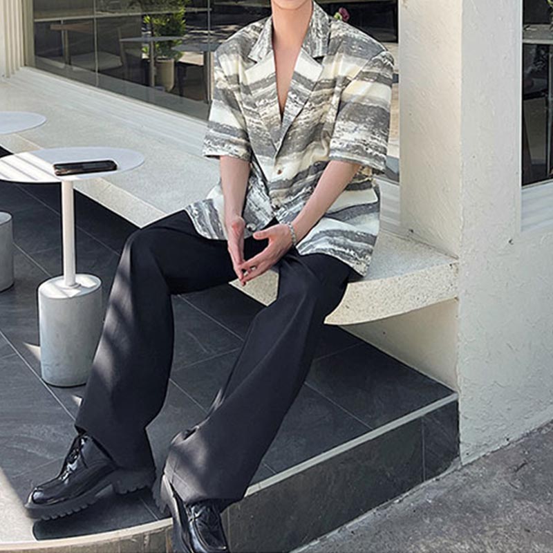 Tie Dye Short Sleeve Suit Jacket