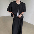 Padded Shoulder Loose Short Suit Jacket
