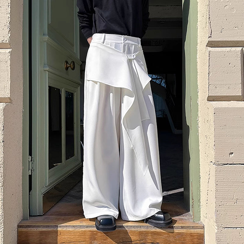Retro Ribbon Casual Wide-leg Irregular Trousers