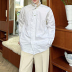 French Diamond Sequin Ruffle Patchwork Shirt