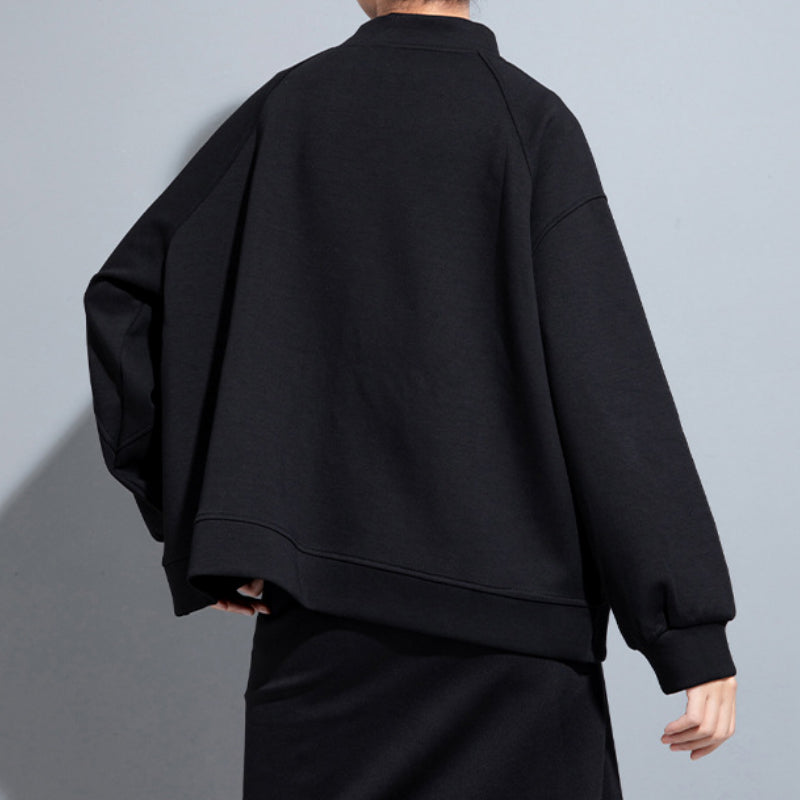 Casual Irregular Zipper Loose Sweatshirt