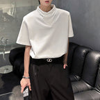 Loose Solid Color Padded Shoulder T-shirt