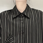 Striped Loose POLO Collar Shirt