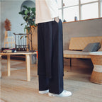 Retro Fake Two-piece Cotton And Linen Loose Skirt Pants