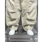 Ice Silk Loose Straight Cargo Trousers