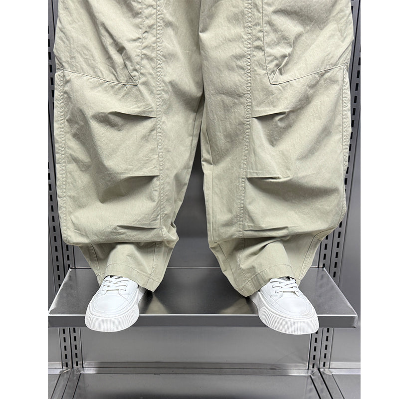 Ice Silk Loose Straight Cargo Trousers