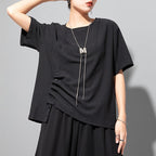 Irregular Button Casual T-shirt
