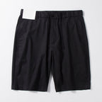 Thin Cotton and Linen Basic Solid Color Straight Loose Shorts