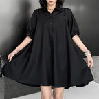 Loose Backless Embroidered Butterfly Shirt Dress