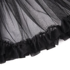French Denim Patchwork Mesh Skirt