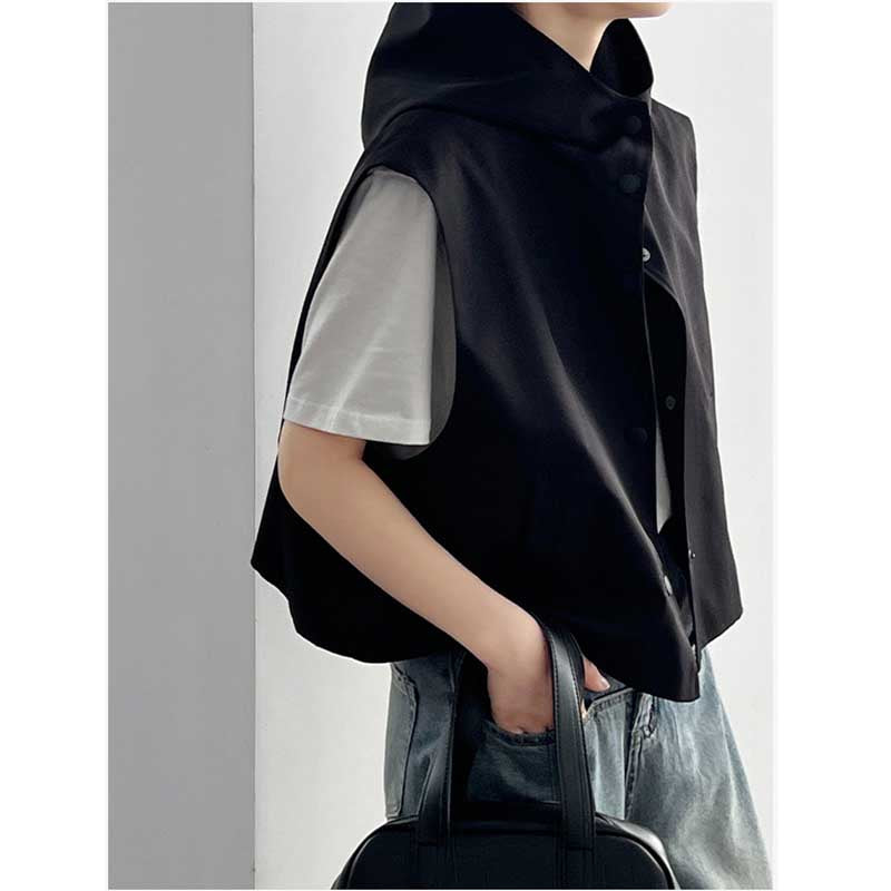 Casual Hooded Cropped Vest