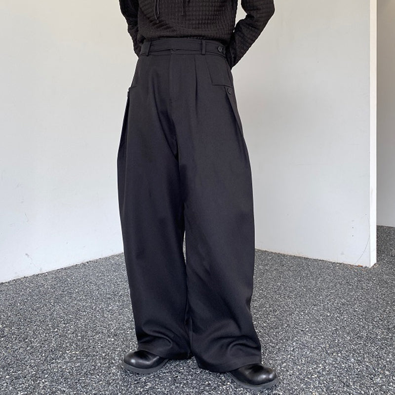 Straight Loose Drape Wide-leg Pants