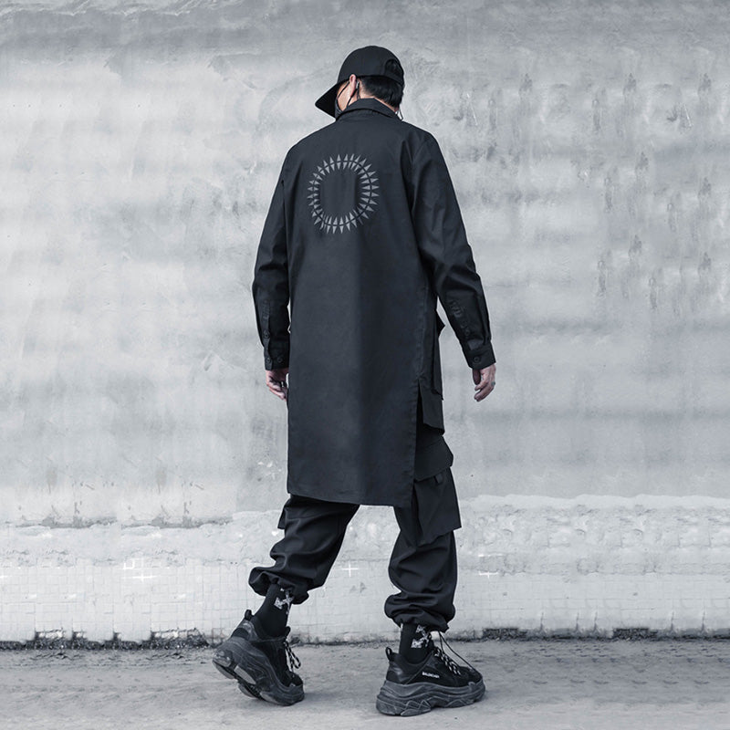 Mid-length Workwear Printed Shirt