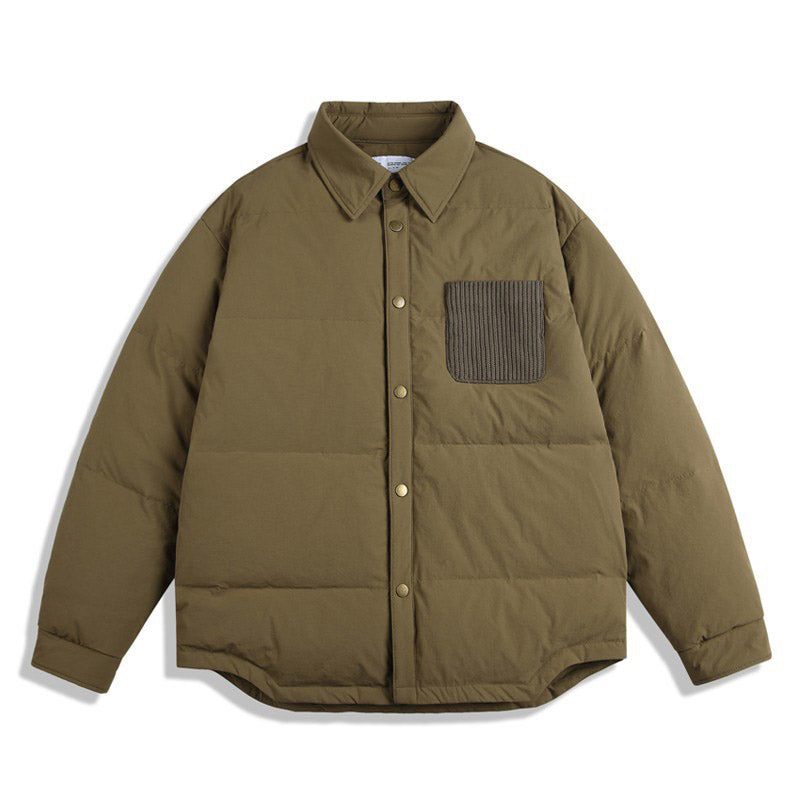Japanese Retro Water-repellent Duck Down Shirt Down Jacket