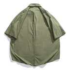 Japanese Retro Pure Cotton Loose Buttoned Shirt