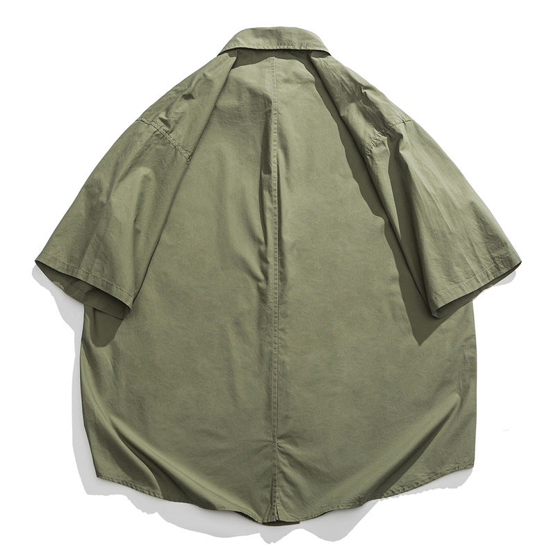 Japanese Retro Pure Cotton Loose Buttoned Shirt