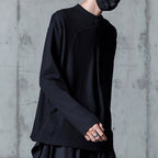Simple Solid Stand Collar Long Sleeve T-Shirt