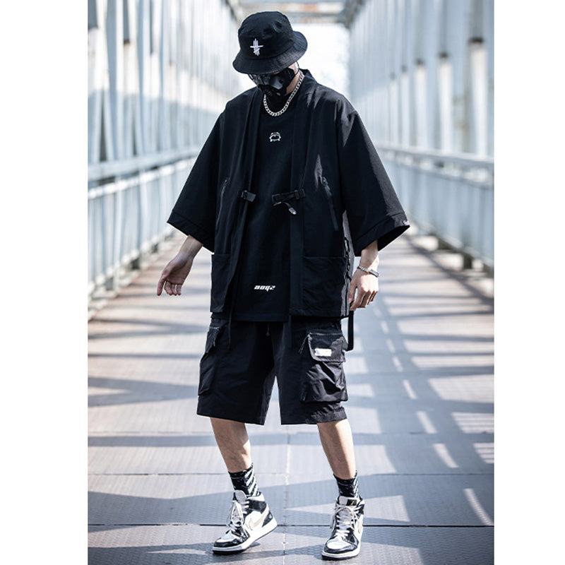 Three-quarter Sleeves Taoist Robe Techwear Cardigan