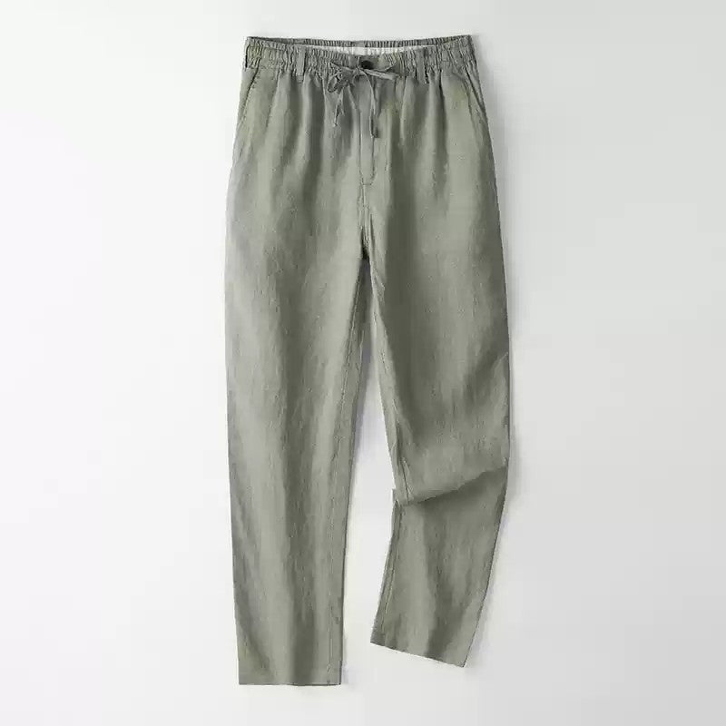 Linen Loose Thin Elastic Waist Pants